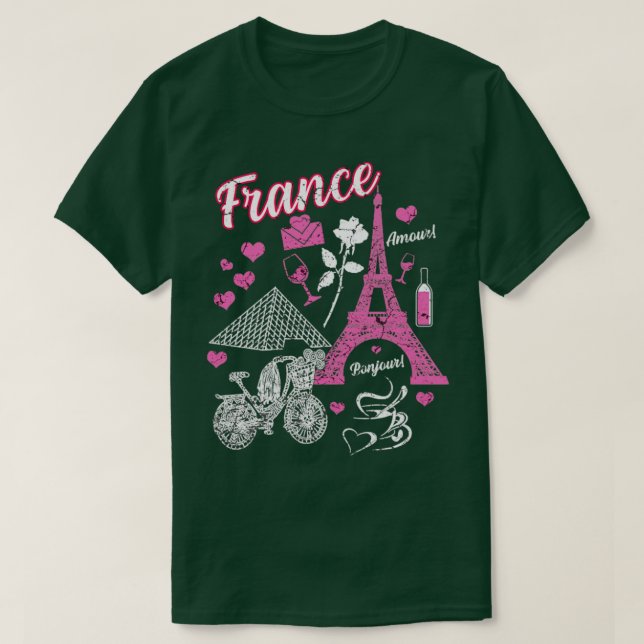 T-shirt France Paris Tour Eiffel (Design devant)