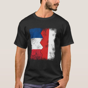 T-shirt France Pologne Drapeaux à moitié polonais France R