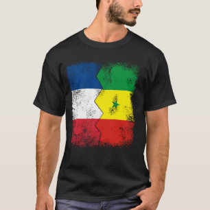 T-shirt France Sénégal Drapeaux Moitié sénégalais Racines 