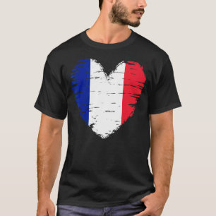 T-shirt France Tenue France Heart Flag I love France