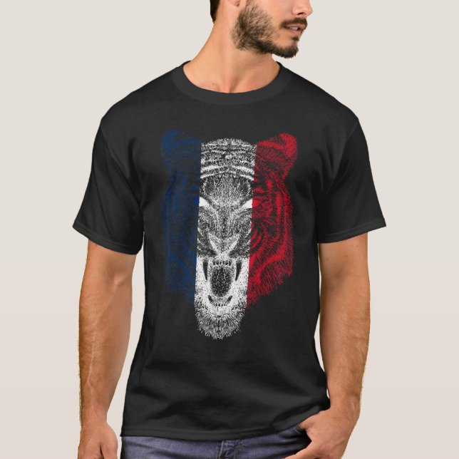 T-shirt France Tiger French Tiger Flag (Devant)