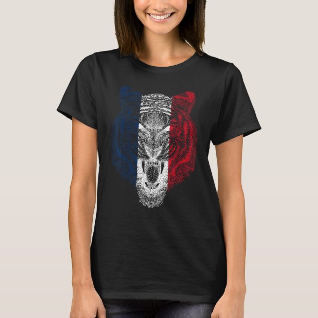T-shirt France Tiger French Tiger Flag (Devant)