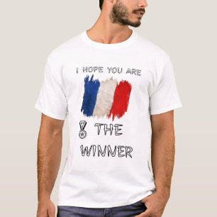 T-shirt France-Tricolore-Champion-Drapeau-Français-En-Détr