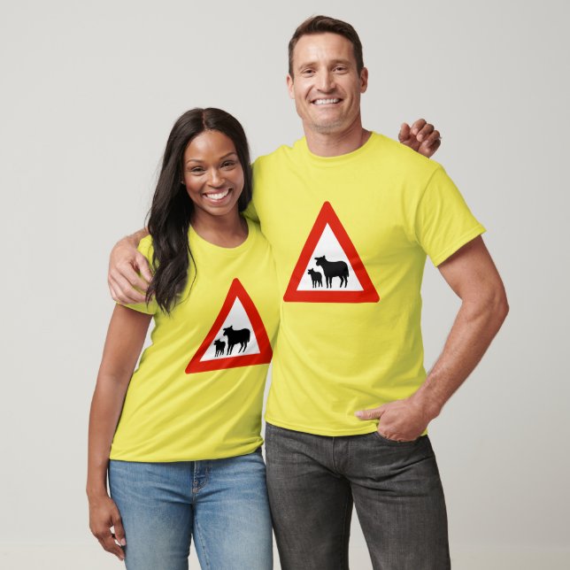 T-shirt Franchissement des moutons, signalisation routière (Unisexe)