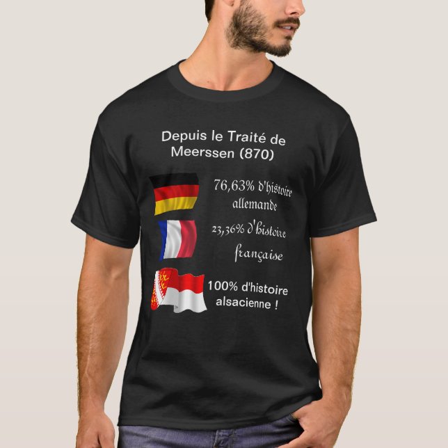 T-Shirt Franco-Allemand-Alsacien (couleur noire) (Devant)