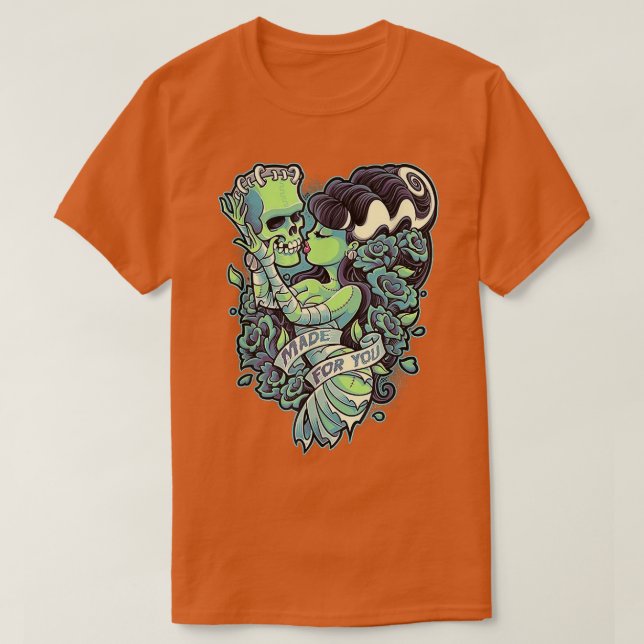 T-shirt Frankenstein Et Mariée Fabriquées Pour Vous (Design devant)