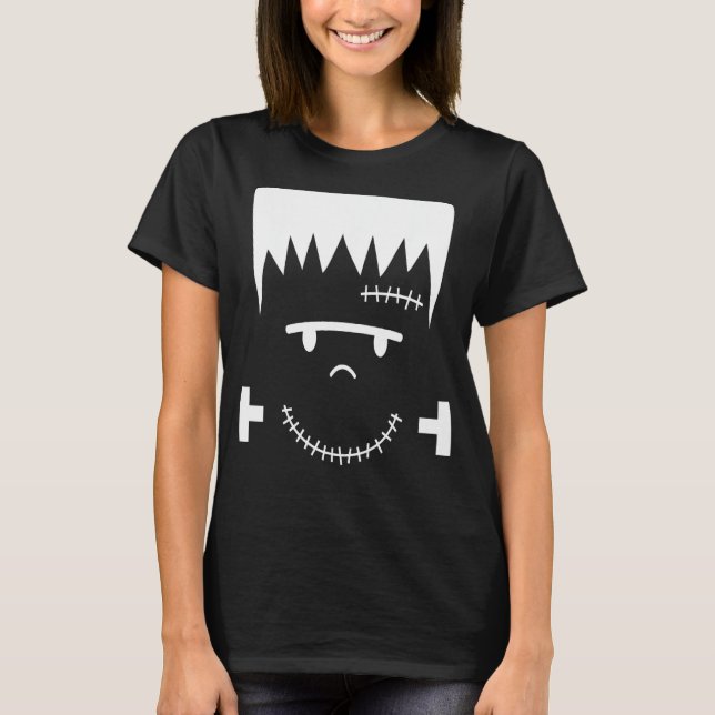 T-shirt Frankenstein Face drôle Costume d'Halloween (Devant)