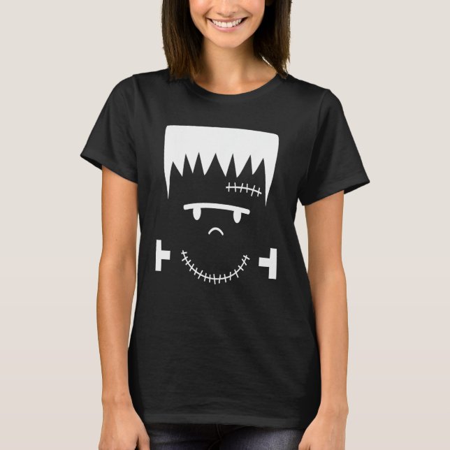 T-shirt Frankenstein Face drôle Costume d'Halloween (Devant)