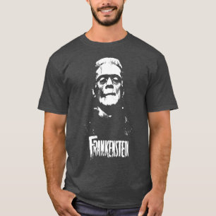 T-shirt Frankenstein Monster Classic Horror Flick White