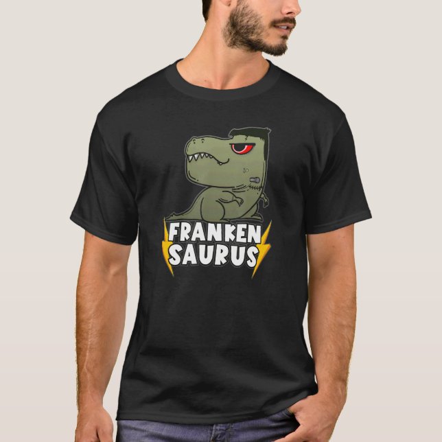 T-shirt Frankenstein's Monster Saurus Dinosaur Rex Hallowe (Devant)