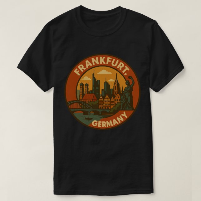 T-shirt Frankfurt German Skyline (Design devant)