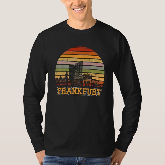 T-shirt Frankfurt Skyline Retro Souvenir Vintage Frankfurt (Devant)