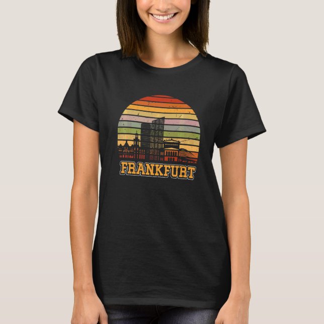 T-shirt Frankfurt Skyline Retro Souvenir Vintage Frankfurt (Devant)
