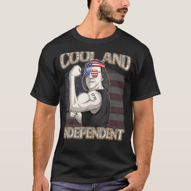 T-shirt Franklin Benjamin 4 juillet Drapeau américain patr (Devant)