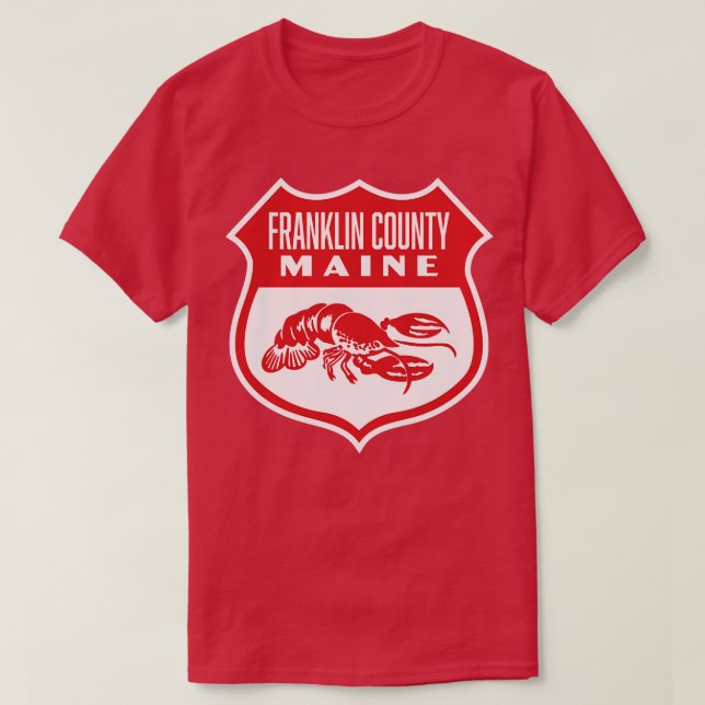 T-shirt Franklin County Maine Retro Shield Red (Design devant)