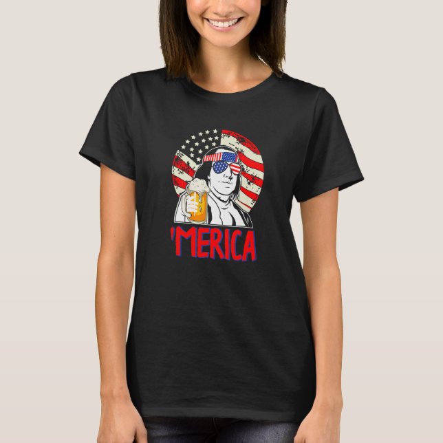 T-shirt Franklin Merica  4th of July Merica Men Boys Ameri (Devant)