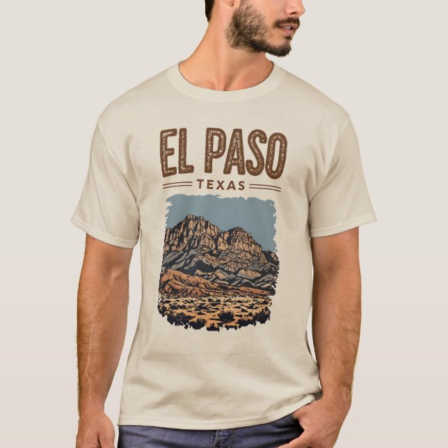 T-shirt Franklin Mountains Graphic El Paso Texas (Devant)