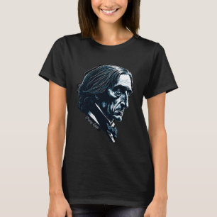 T-shirt Franz Lisz Portrait Compositeur Illustration Piano
