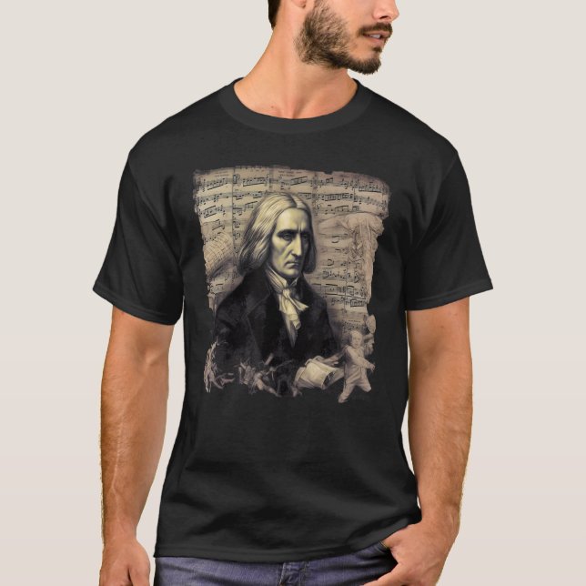 T-shirt Franz Liszt Music Pianist Piano (Devant)