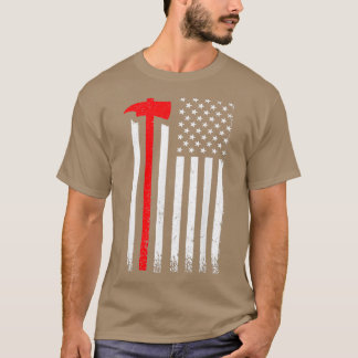 T-shirt Frapeau américain Ax pompier Patriot Pompier