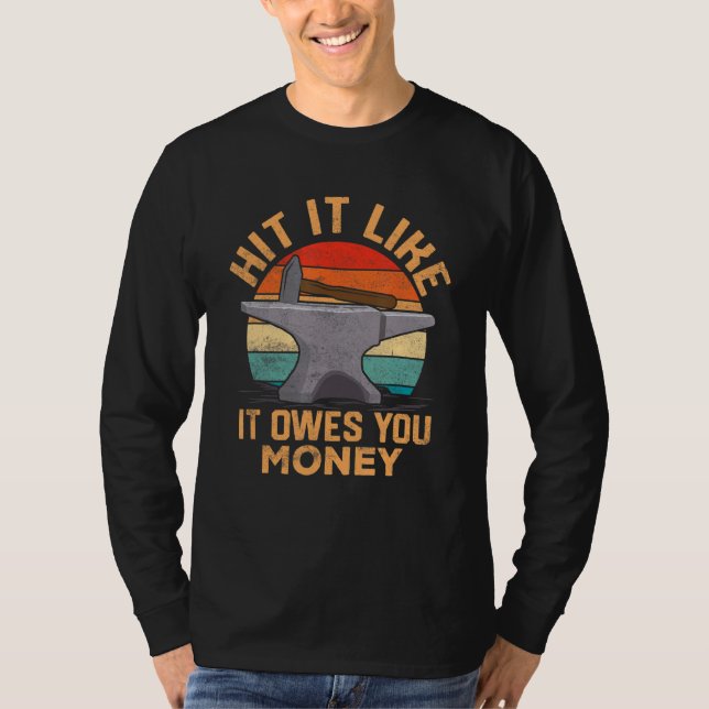 T-shirt Frappe Comme Il Vous Doit De L'Argent Fer Fer Fer  (Devant)