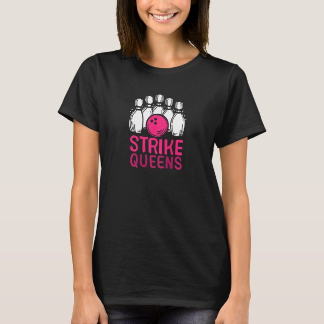 T-shirt Frappe de bowling féminin Queens (Devant)