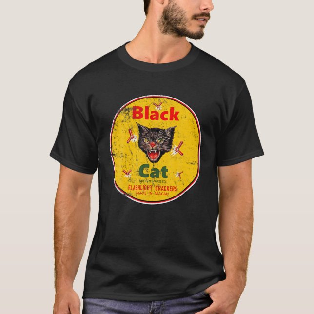 T-shirt Frappe de chat noir (Devant)