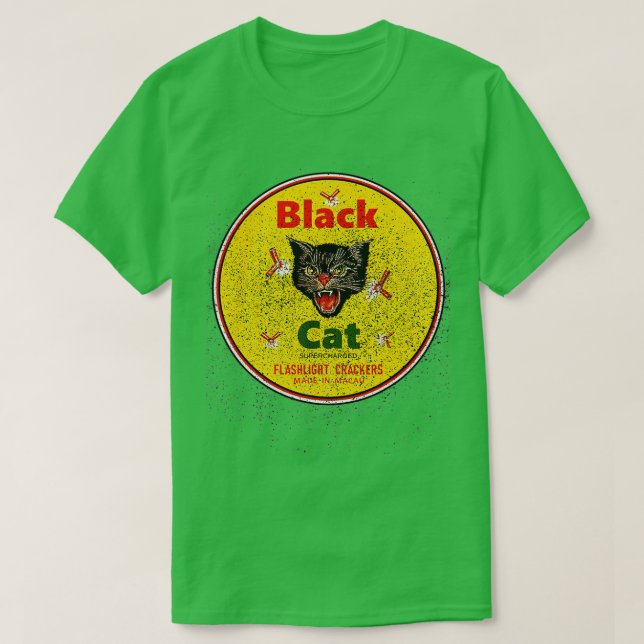 T-shirt Frappe de chat noir (Design devant)