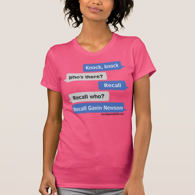 T-shirt Frappe de Frappe Rappeler Gavin Newsom (Devant)