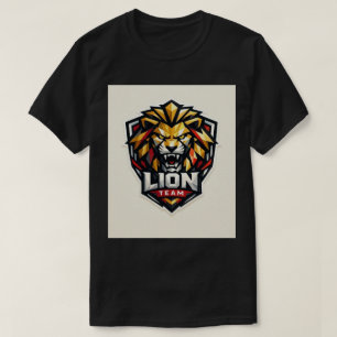 T-shirt Frappe de Lion Géométrique : Emblème Moderne d'Équ