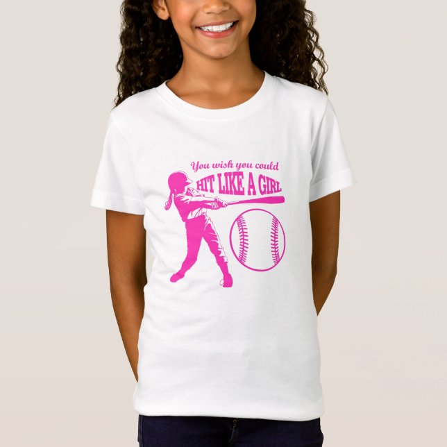 T-Shirt Frapper Comme Une Fille - Baseball T (Devant)