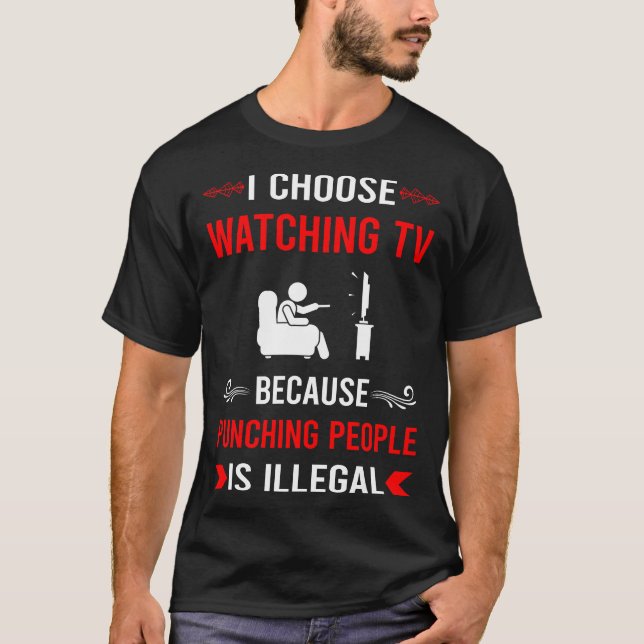 T-shirt Frapper en regardant la télévision (Devant)