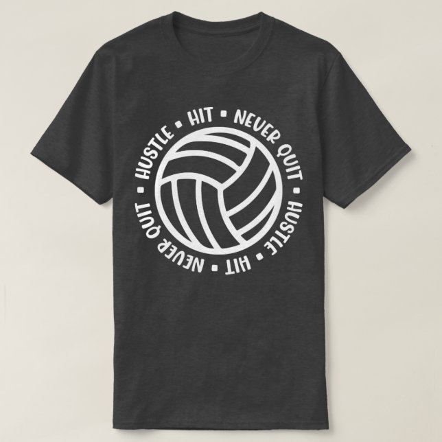 T-shirt Frapper Jamais Quitter Volleyball Filles Garçons M (Design devant)
