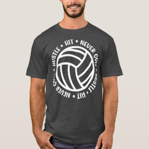T-shirt Frapper Jamais Quitter Volleyball Filles Garçons M