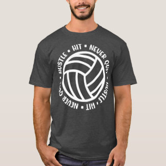 T-shirt Frapper Jamais Quitter Volleyball Filles Garçons M