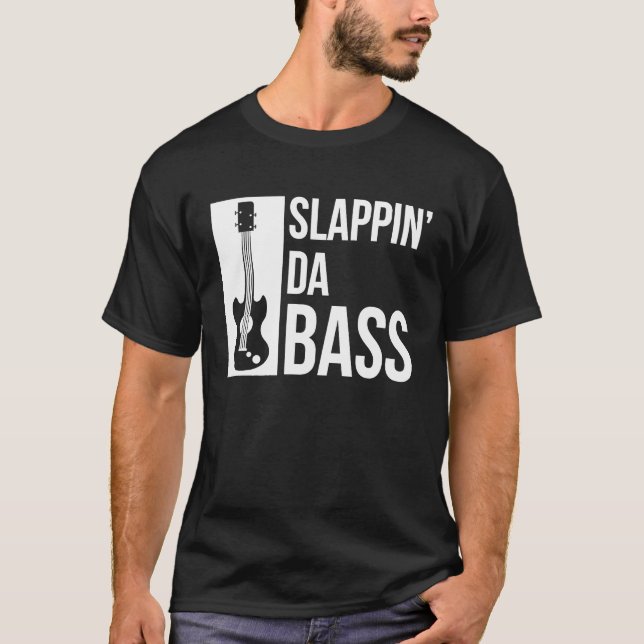 T-shirt Frapper la basse drôle de guitariste cool amateur  (Devant)