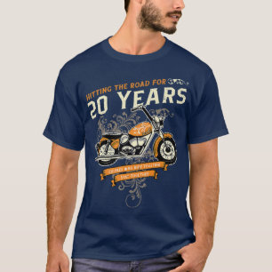 T-shirt Frapper la route pendant 20 ans Biker 20e Mariage