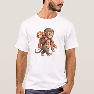 T-shirt Frapper le design de bébé singe