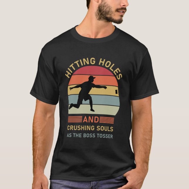 T-shirt Frapper les trous et écraser les âmes - Cornhole (Devant)