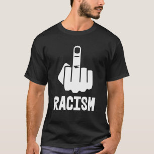 T-shirt Frapper Racisme Moyen Doigt Blanc