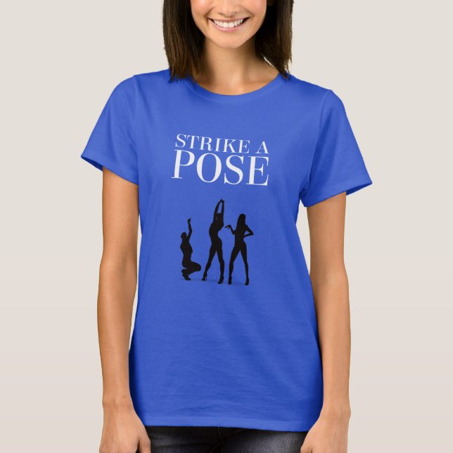 T-shirt Frapper un Pose avec du texte en noir ou blanc (Devant)
