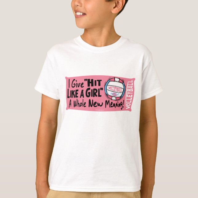 T-shirt Frappez comme une fille Volley-ball par Mudge Stud (Devant)