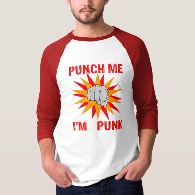 T-shirt Frappez-moi, je suis punk (Devant)