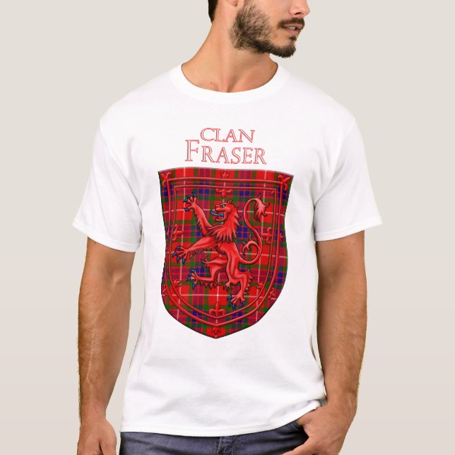 T-shirt Fraser Tartan Scottish Plaid Lion Rampant (Devant)