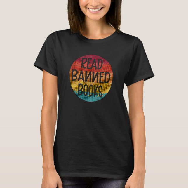 T-shirt Freadom I Lire Livres Interdits Retro Sunset (Devant)