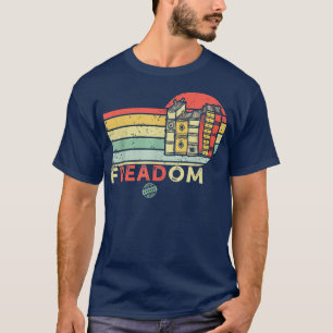 T-shirt Freadom I Read Banned Books Vintage Funny Bookworm