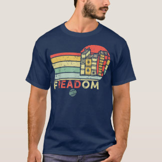 T-shirt Freadom I Read Banned Books Vintage Funny Bookworm