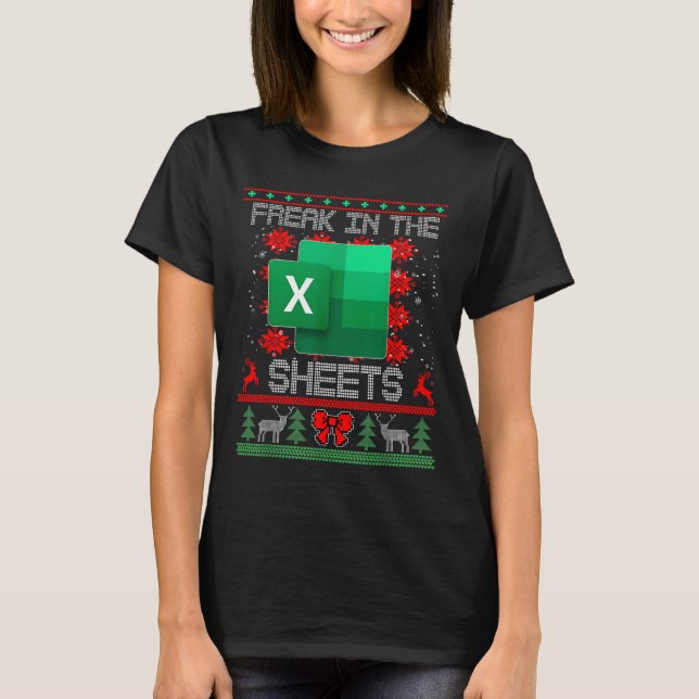 T-shirt Freak Dans Les Feuilles Excel Feuille De Calcul Ma (Devant)