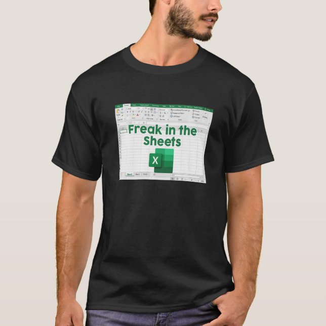 T-shirt Freak Dans Les Feuilles Feuille De Calcul Excel Co (Devant)