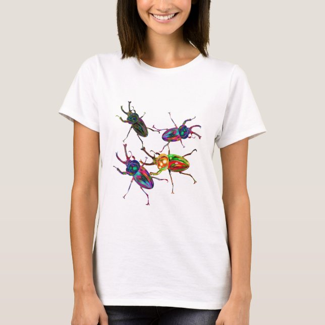 T-shirt Freaky Cool Rainbow Stag Beetles (Devant)
